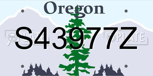 S43977Z Oregon License Plate