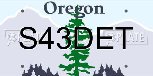 S43DET Oregon License Plate