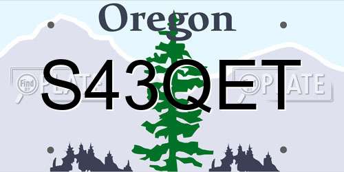S43QET Oregon License Plate
