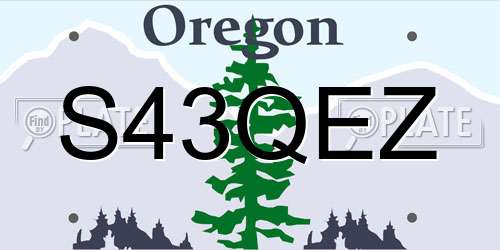S43QEZ Oregon License Plate