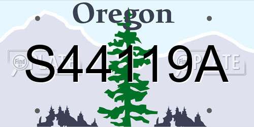 S44119A Oregon License Plate