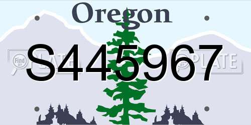 S445967 Oregon License Plate