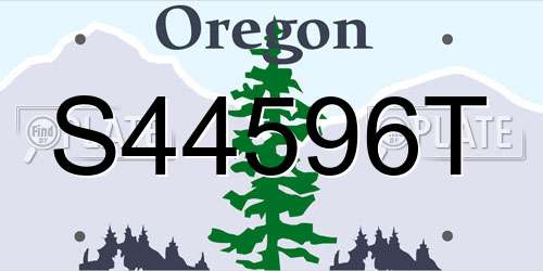 S44596T Oregon License Plate