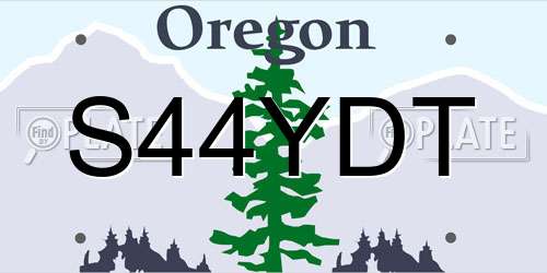 S44YDT Oregon License Plate