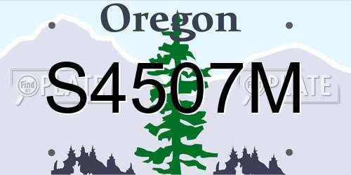 S4507M Oregon License Plate