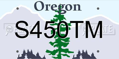 S450TM Oregon License Plate