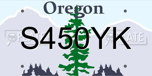 S450YK Oregon License Plate