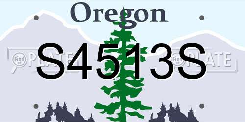 S4513S Oregon License Plate