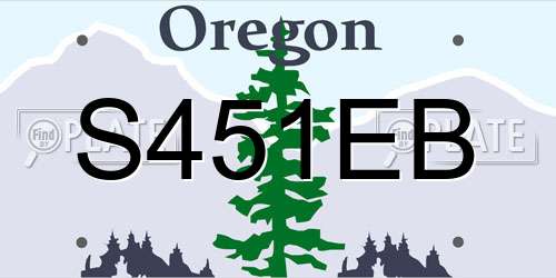 S451EB Oregon License Plate