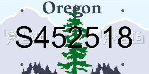 S452518 Oregon License Plate