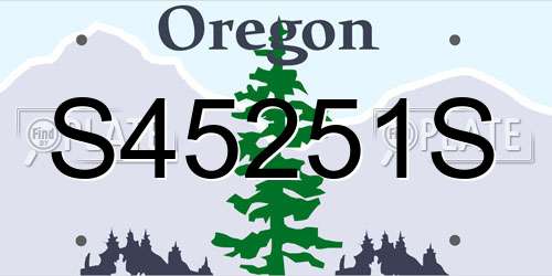S45251S Oregon License Plate