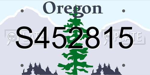 S452815 Oregon License Plate