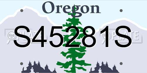 S45281S Oregon License Plate