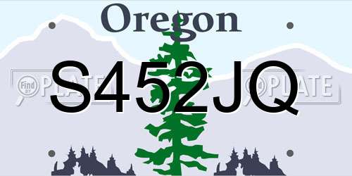 S452JQ Oregon License Plate