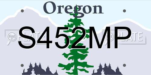 S452MP Oregon License Plate
