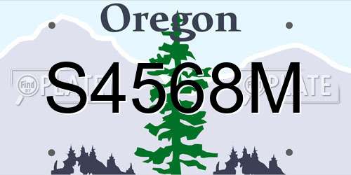 S4568M Oregon License Plate