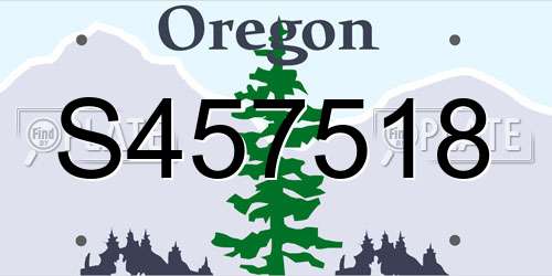 S457518 Oregon License Plate