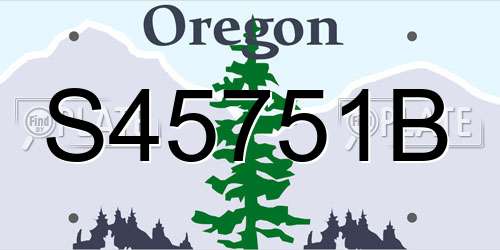 S45751B Oregon License Plate