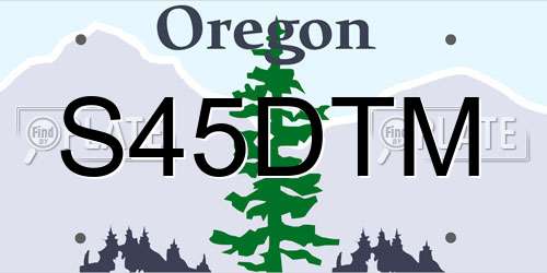 S45DTM Oregon License Plate