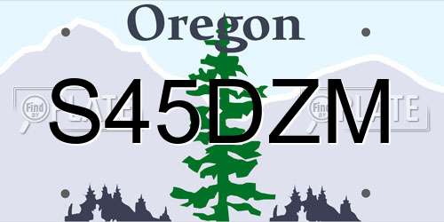 S45DZM Oregon License Plate