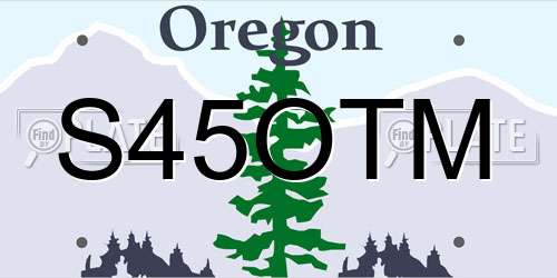 S45OTM Oregon License Plate