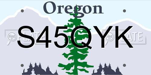 S45QYK Oregon License Plate