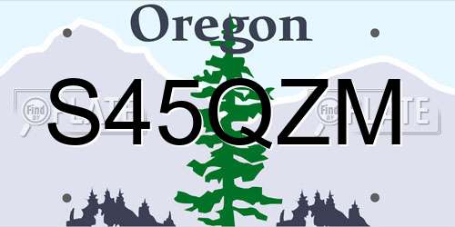 S45QZM Oregon License Plate