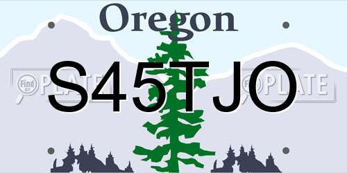 S45TJO Oregon License Plate