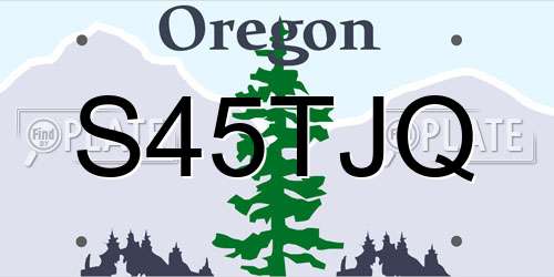 S45TJQ Oregon License Plate