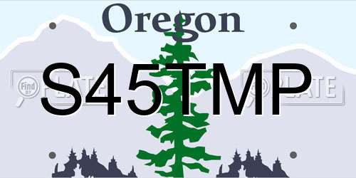 S45TMP Oregon License Plate