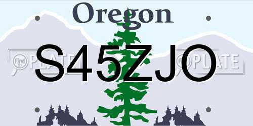 S45ZJO Oregon License Plate