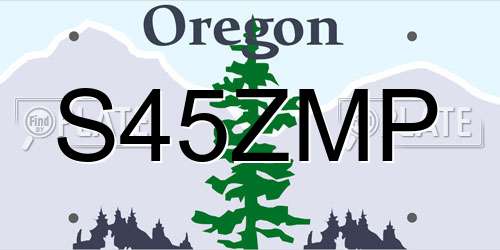 S45ZMP Oregon License Plate