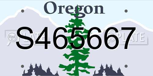 S465667 Oregon License Plate