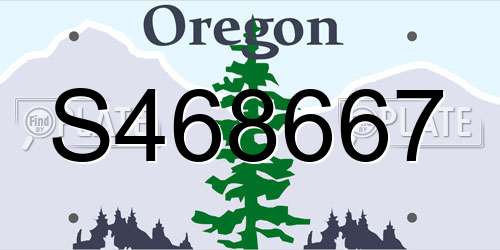 S468667 Oregon License Plate