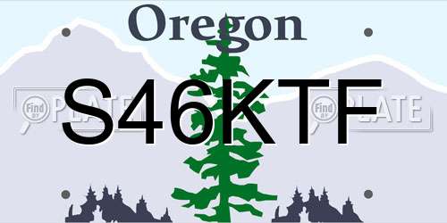 S46KTF Oregon License Plate