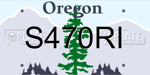 S470RI Oregon License Plate