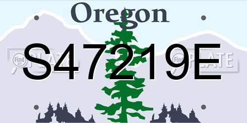 S47219E Oregon License Plate