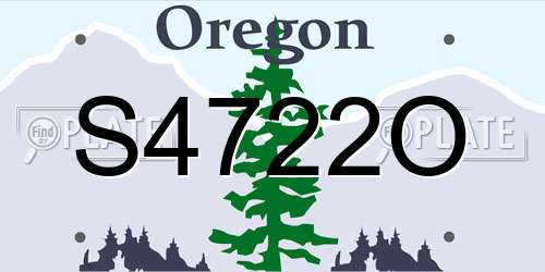 S4722O Oregon License Plate