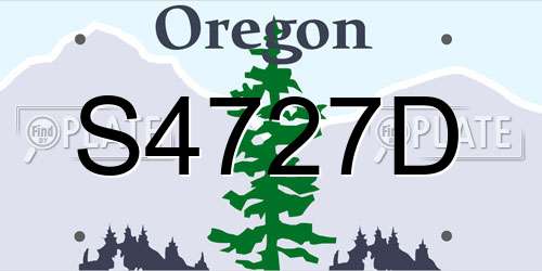 S4727D Oregon License Plate