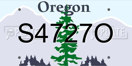 S4727O Oregon License Plate