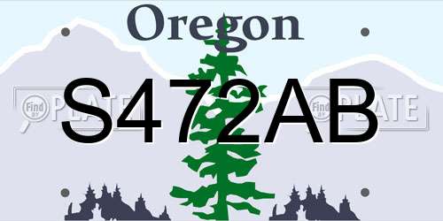 S472AB Oregon License Plate