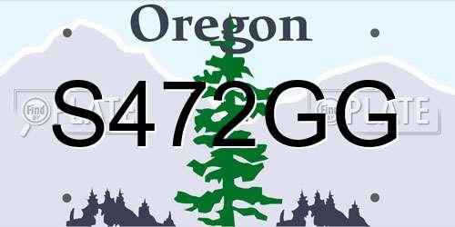 S472GG Oregon License Plate