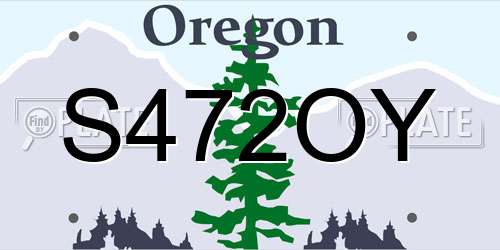 S472OY Oregon License Plate