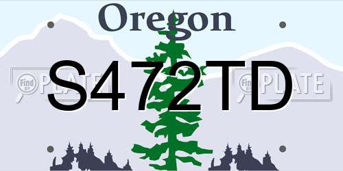 S472TD Oregon License Plate