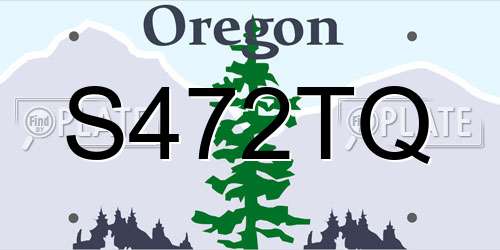 S472TQ Oregon License Plate