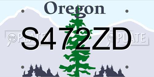 S472ZD Oregon License Plate