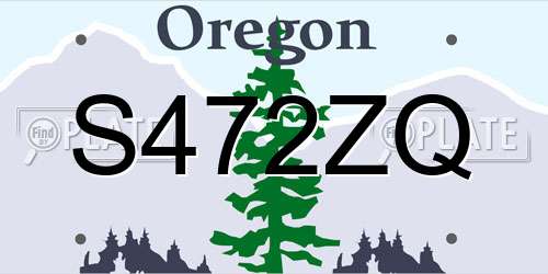 S472ZQ Oregon License Plate