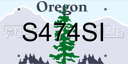 S474SI Oregon License Plate