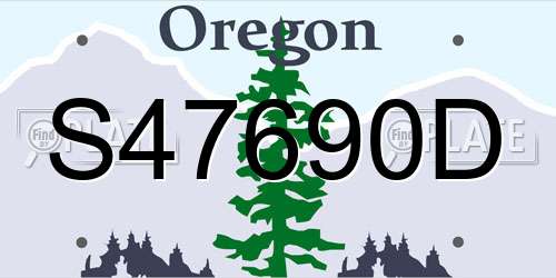 S47690D Oregon License Plate