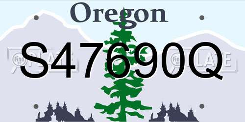 S47690Q Oregon License Plate